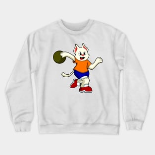 Cat at Bowling with Bowling ball Crewneck Sweatshirt